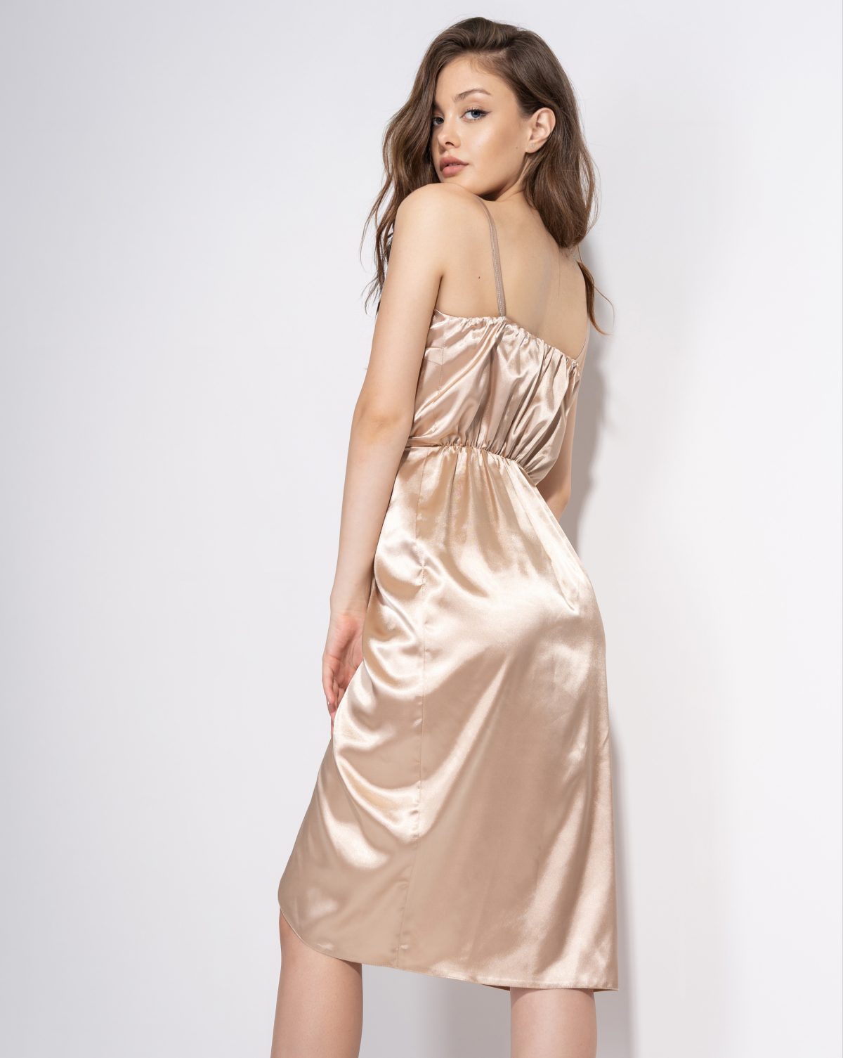 NUDE SATIN﻿ DRESS - 2