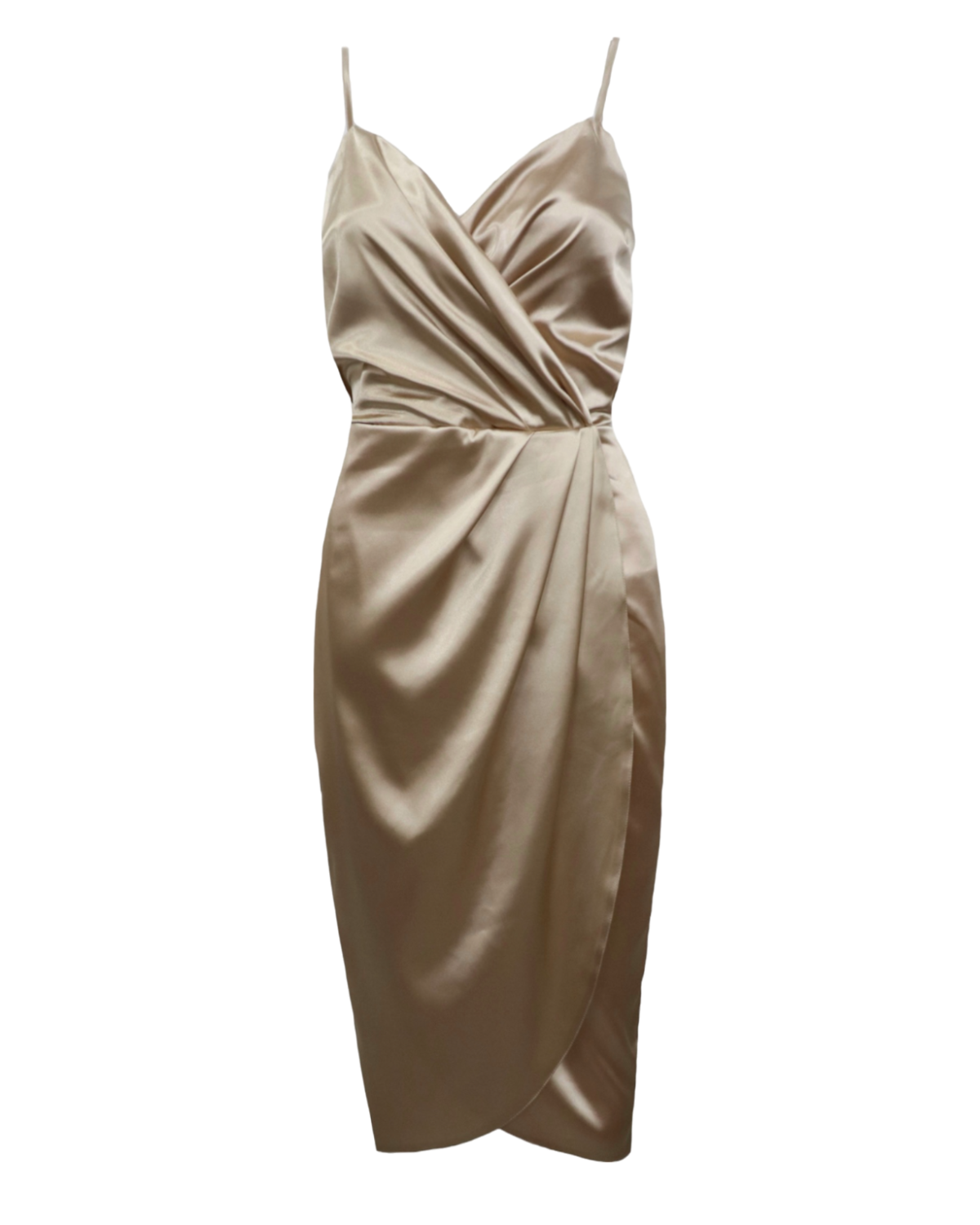 NUDE SATIN﻿ DRESS - 0