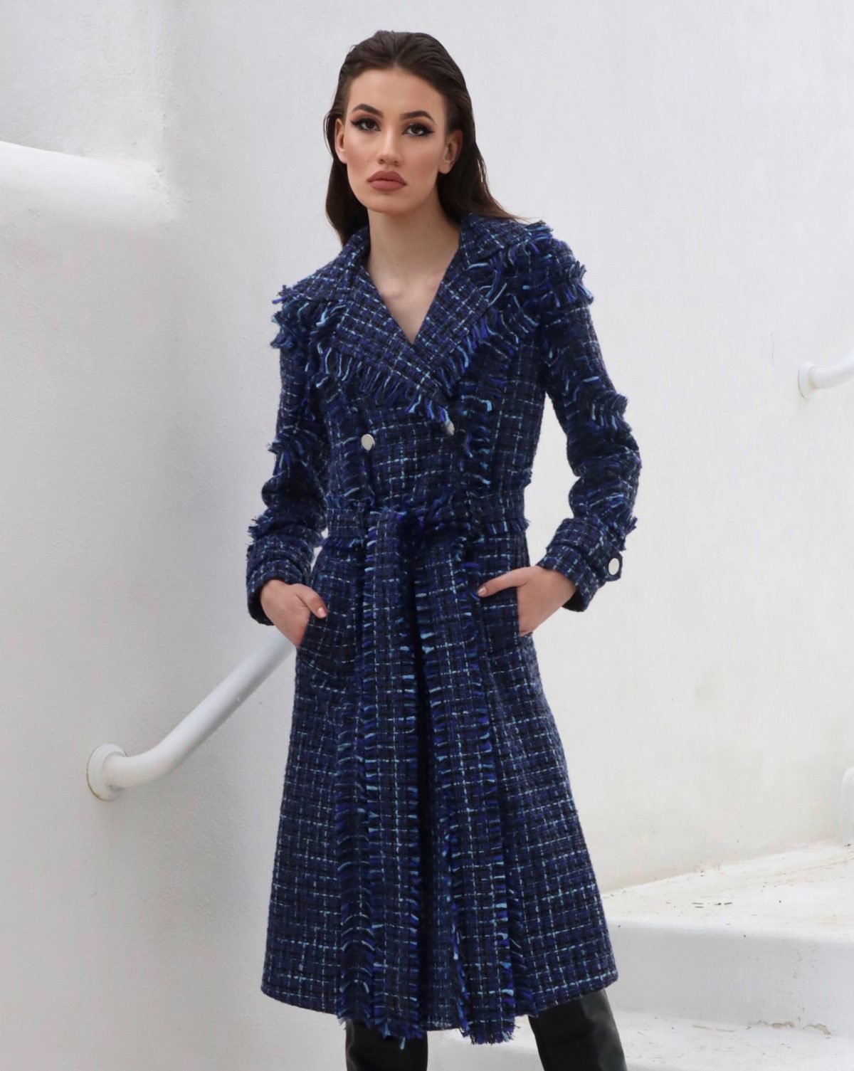 ДЪЛГО ПАЛТО BLUE BOUCLE - 4